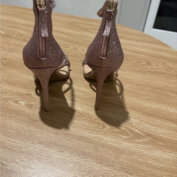 bebe Pink Strappy Heels with Stiletto Design - Picture 3 of 5